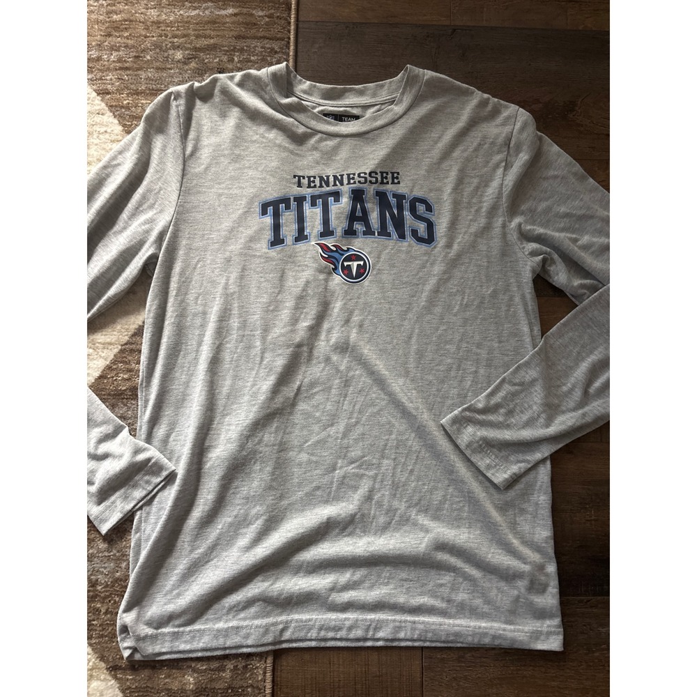 NFL Team Apparel Tennessee Titans Gray Long Sleeve Sleep Shirt Mens Medium